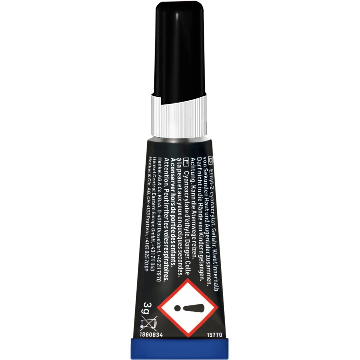 Pattex Sekundenkleber Ultra Gel, flexibler Alleskleber in 3g Tube.