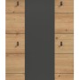 Inn.Furn Garderobenpaneel Cooper in Eiche/Grau, 80x141 cm, mit Hutablage, Kleiderstange und Haken.