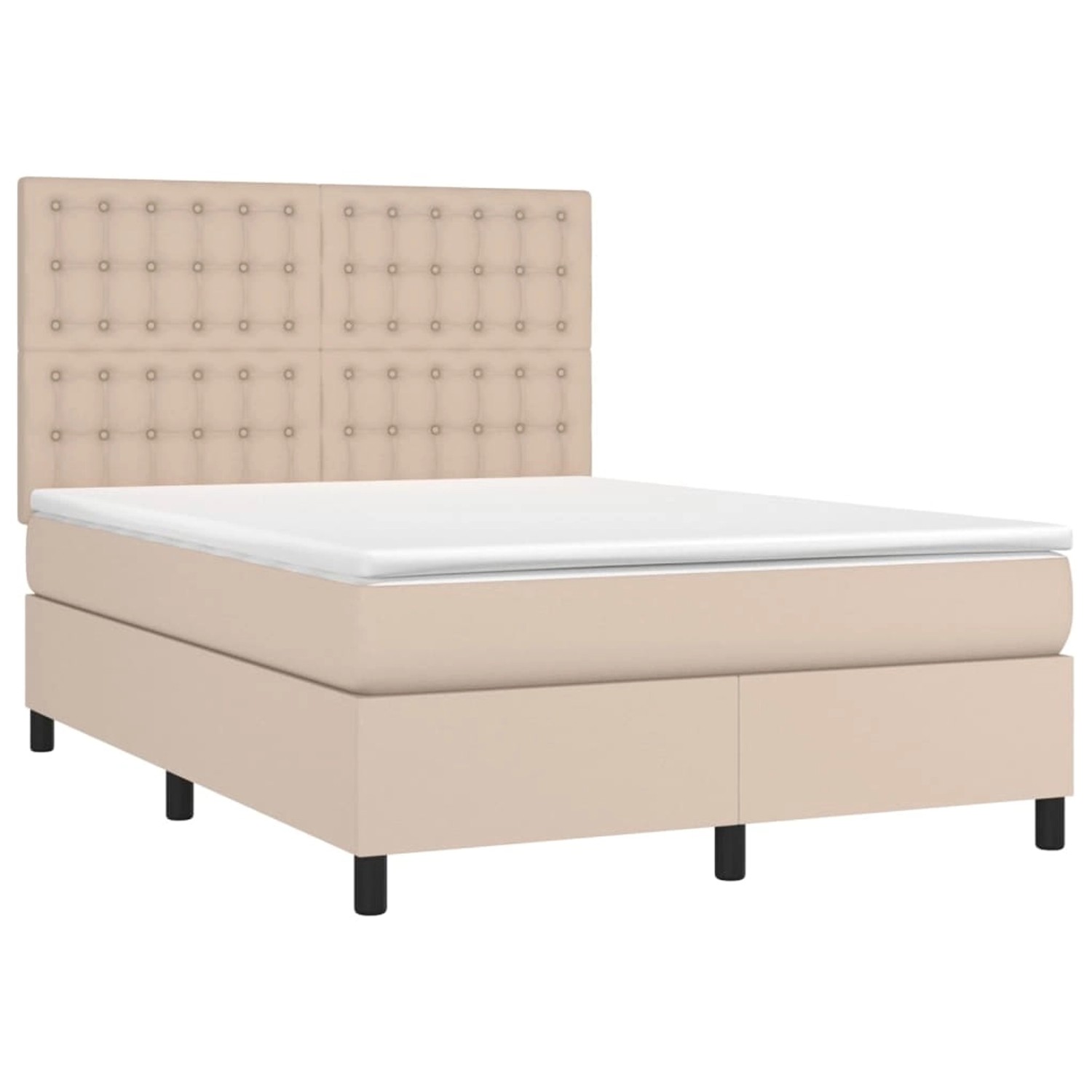 vidaXL Boxspringbett mit Matratze & LED Cappuccino-Braun 140x200cm 3135950 günstig online kaufen