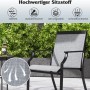 Costway 2er Set Gartenstühle, graue Terrassenstühle mit breiter Sitzfläche.