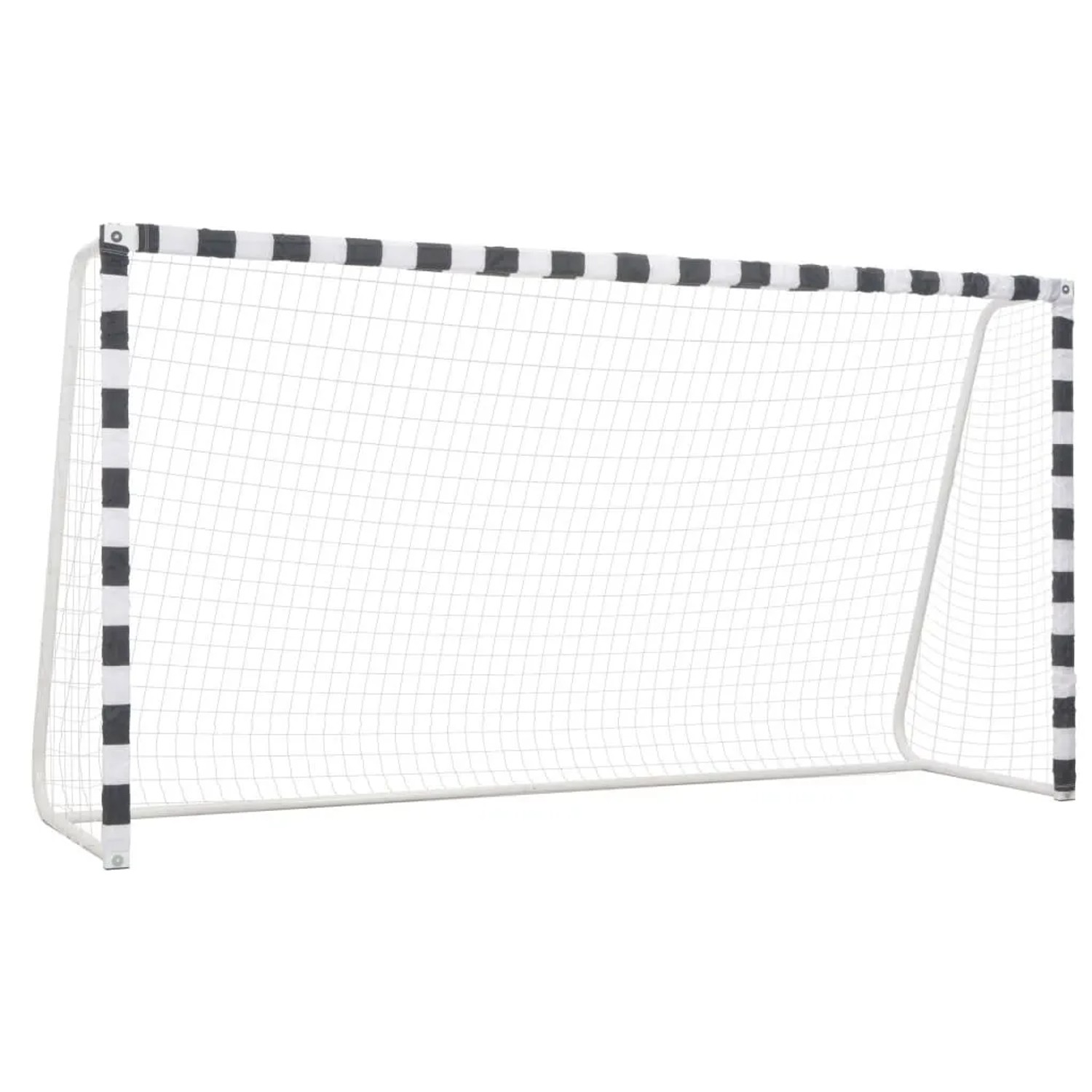 vidaXL Fußballtor 300x160x90 cm Metall Schwarz und Weiß 91953