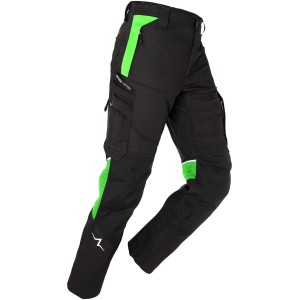 Kübler Pulse Bundhose Power, schwarz/neongrün, Gr. 58. Robuste Arbeitshose mit vielen Taschen.
