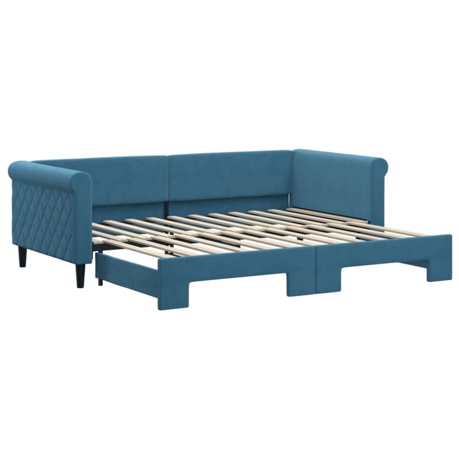 vidaXL Gästebett Gästebett Tagesbett Ausziehbar Blau 90x200 cm Samt Bett Be günstig online kaufen