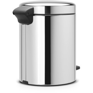 Brabantia Treteimer NewIcon 5 l, Edelstahl Mülleimer mit Pedal und geruchsdichtem Deckel.