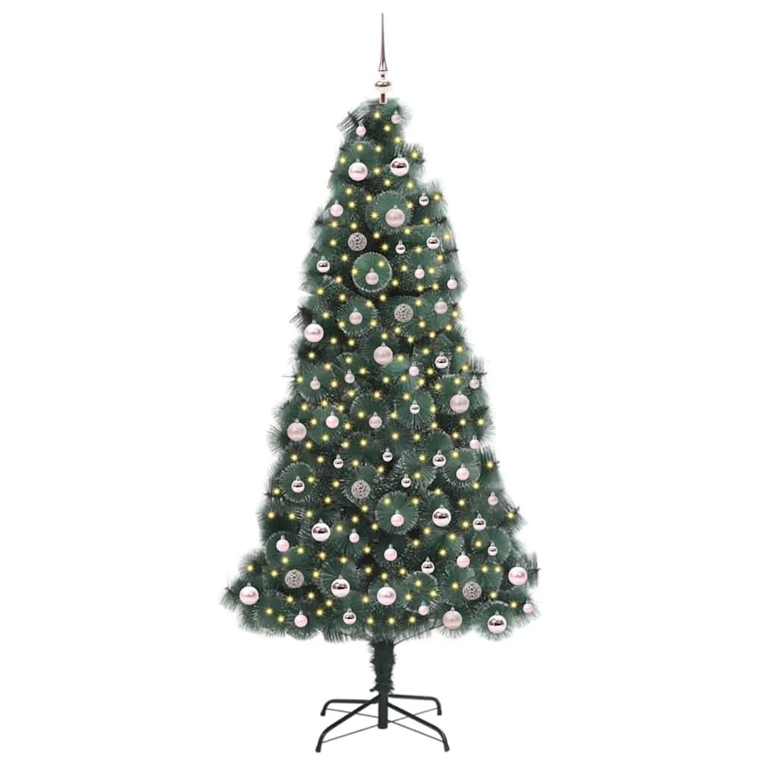 vidaXL Künstlicher Vorbeleuchteter Weihnachtsbaum mit Kugelset 240 cm 3396192