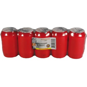 5er-Pack rote Kompositions-Öllichter Nr. 3 für Grabgestecke, lange Brenndauer.