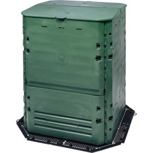 Garantia Komposter 400-600 l mit schwarzem Bodengitter zum Schutz vor Nagetieren.