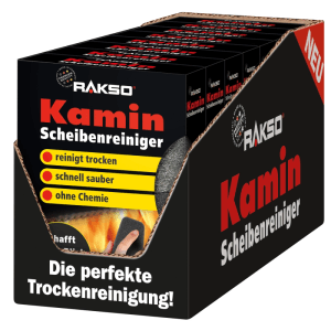 RAKSO Kaminscheibenreiniger Schwämme, 8er Pack. Trockenreinigung für Kamin- und Ofenscheiben.