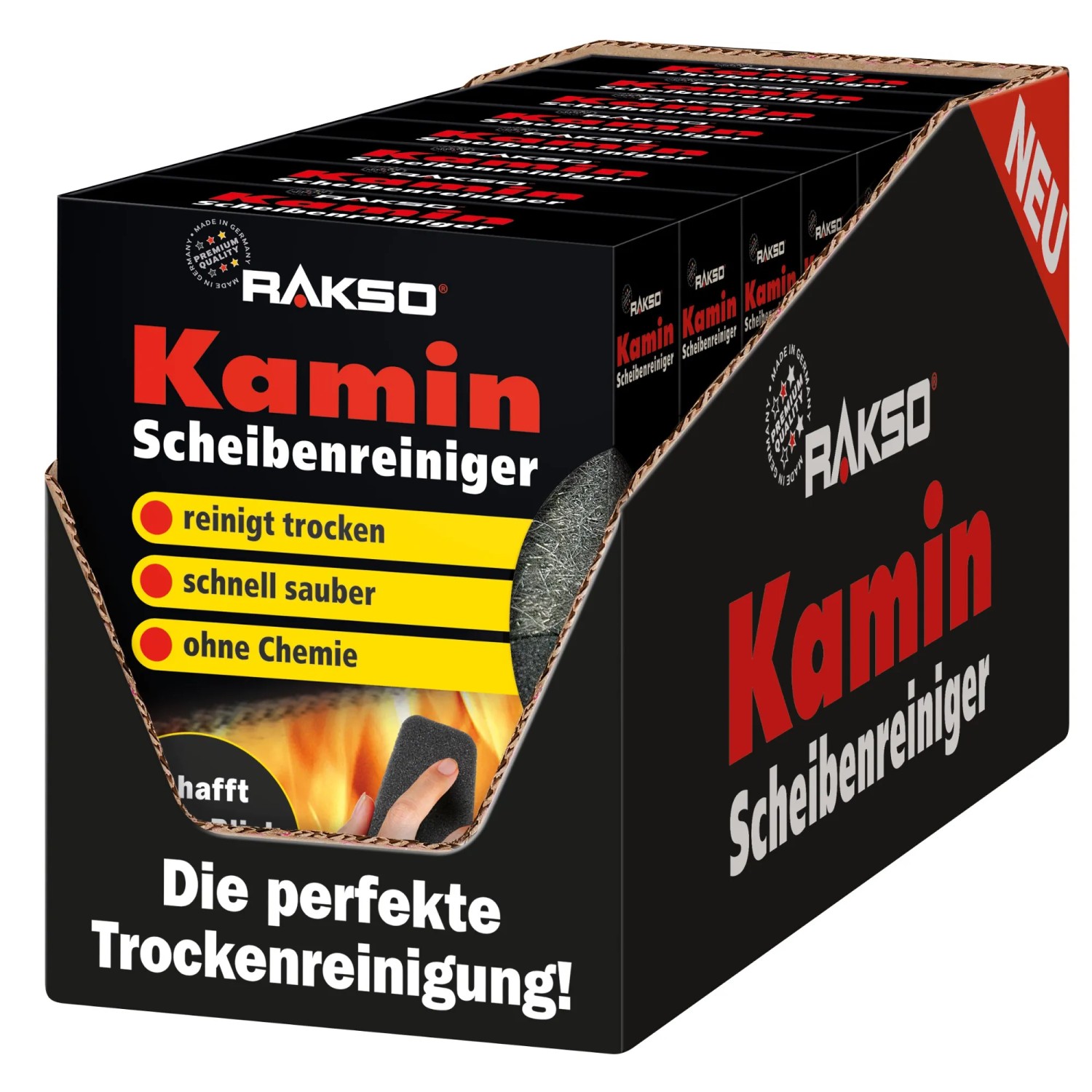 RAKSO Kaminscheibenreiniger 8 x 2 Stück