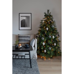 Weihnachtsbaum mit Konstsmide LED-Baummantel, 150 bernsteinfarbene LEDs, Ring Ø 8 cm, Innen-Lichterkette.
