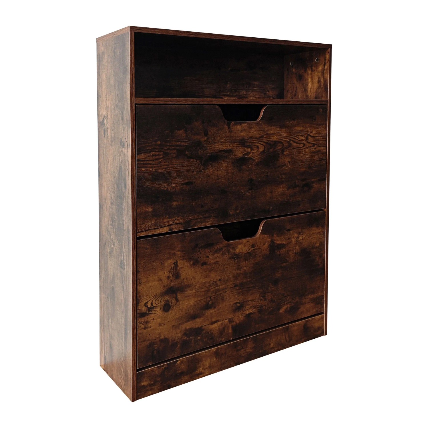Relaxdays Schuhkipper Holzwerkstoff PP Industrial Offenes Fach 102 cm x 80 cm x 24 cm