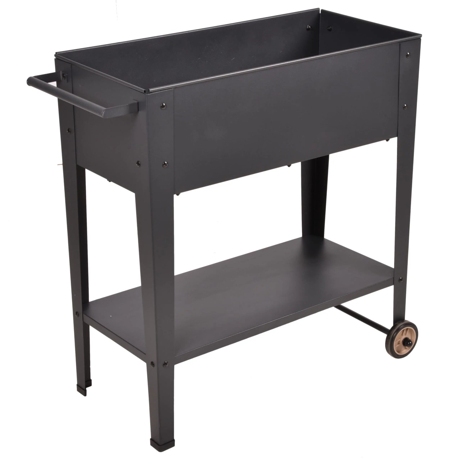 DELUKE Hochbeet METZ Mobil Anthrazit Stahl Metall-Hochbeet für Garten Balkon-Beet Gemüsebeet Kräuterbeet