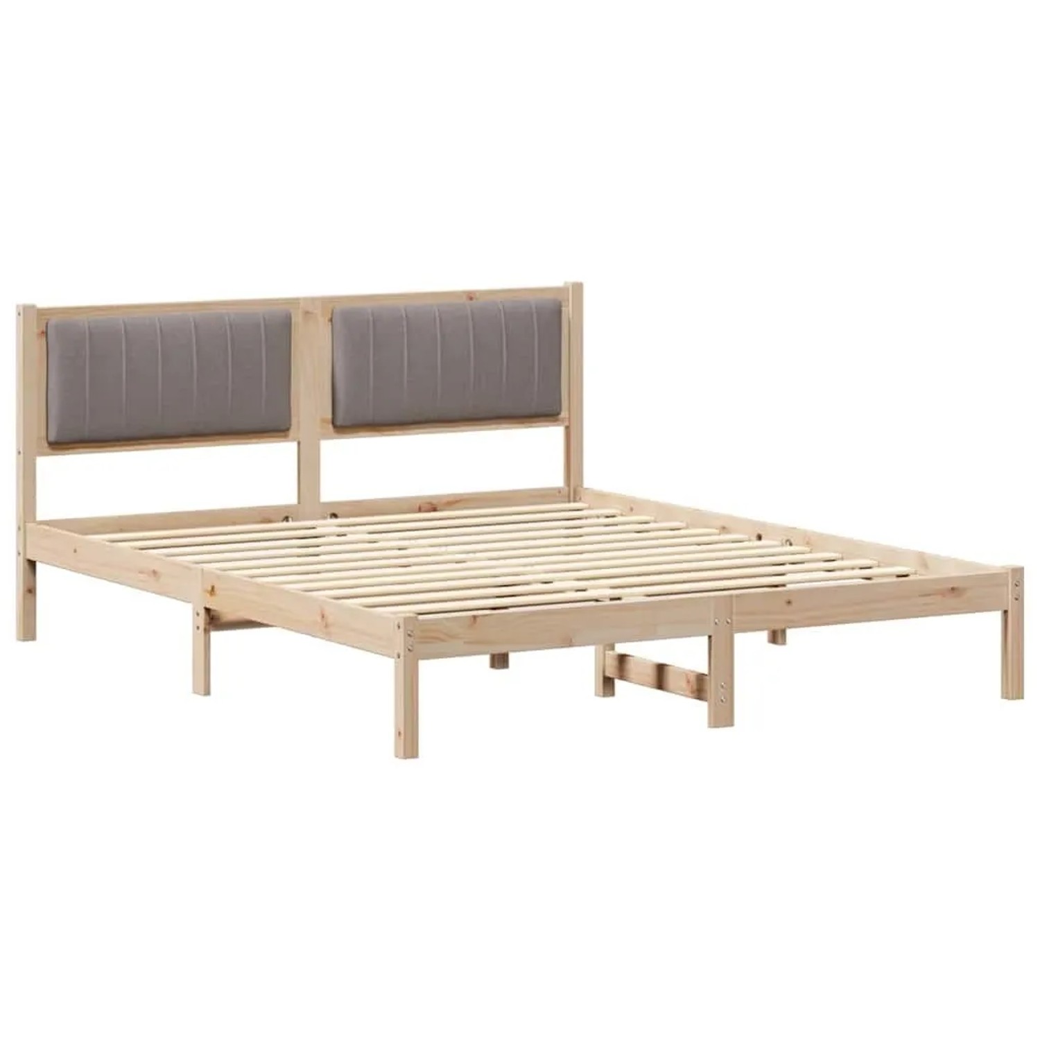 vidaXL Bettgestell mit Gepolstertem Kopfteil Taupe 150 x 200 cm 878252 günstig online kaufen