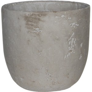 Heller, runder Mica Pflanztopf Jimmy, Ø 17 cm, aus robustem Zement für den Innenbereich.