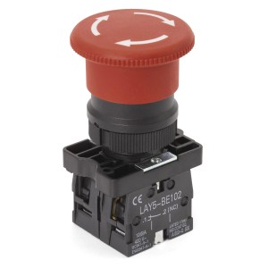 Sintron Not-Aus Schalter IN1, roter Pilz mit Pfeilen, für Schalterprogramme.