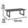 Loungetisch der Springtown Lounge-Gruppe, Aluminium, schwarz, Maße: 36x122x60 cm.