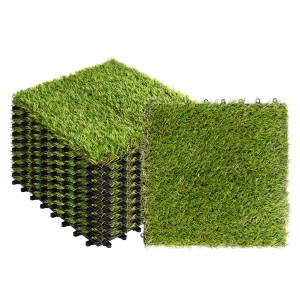 KARAT Terrassenfliesen Kunstgras, 11er-Set (1 m²). Kunstrasen-Optik mit Klicksystem für Terrasse und Balkon.