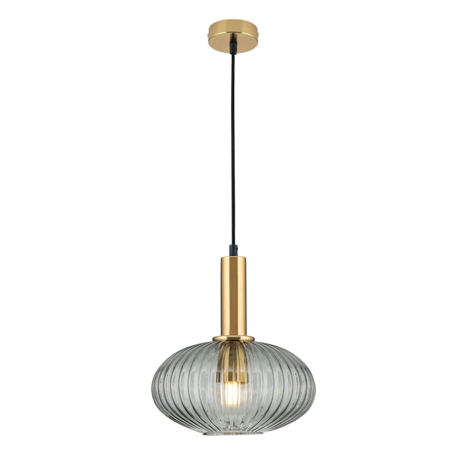 Orion Leuchten Hängeleuchte Carneval Ø 25 cm Bronze Rauchglas
