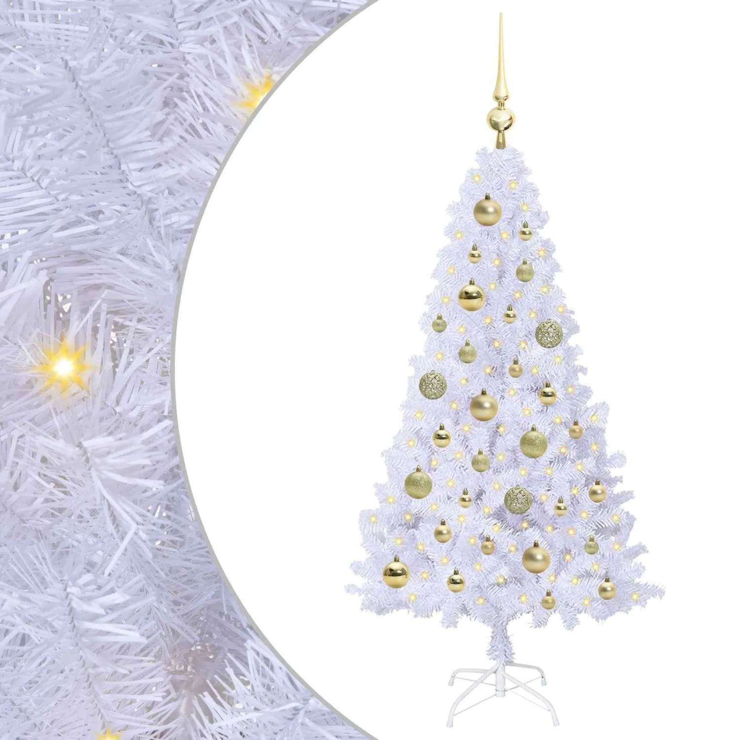 vidaXL Künstlicher Weihnachtsbaum Weiß 120 cm PVC und Stahl 3426753
