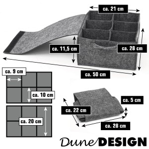 DuneDesign Tassenhalter für Camping, anthrazit, für 6 Tassen oder Gläser, 28x21 cm.