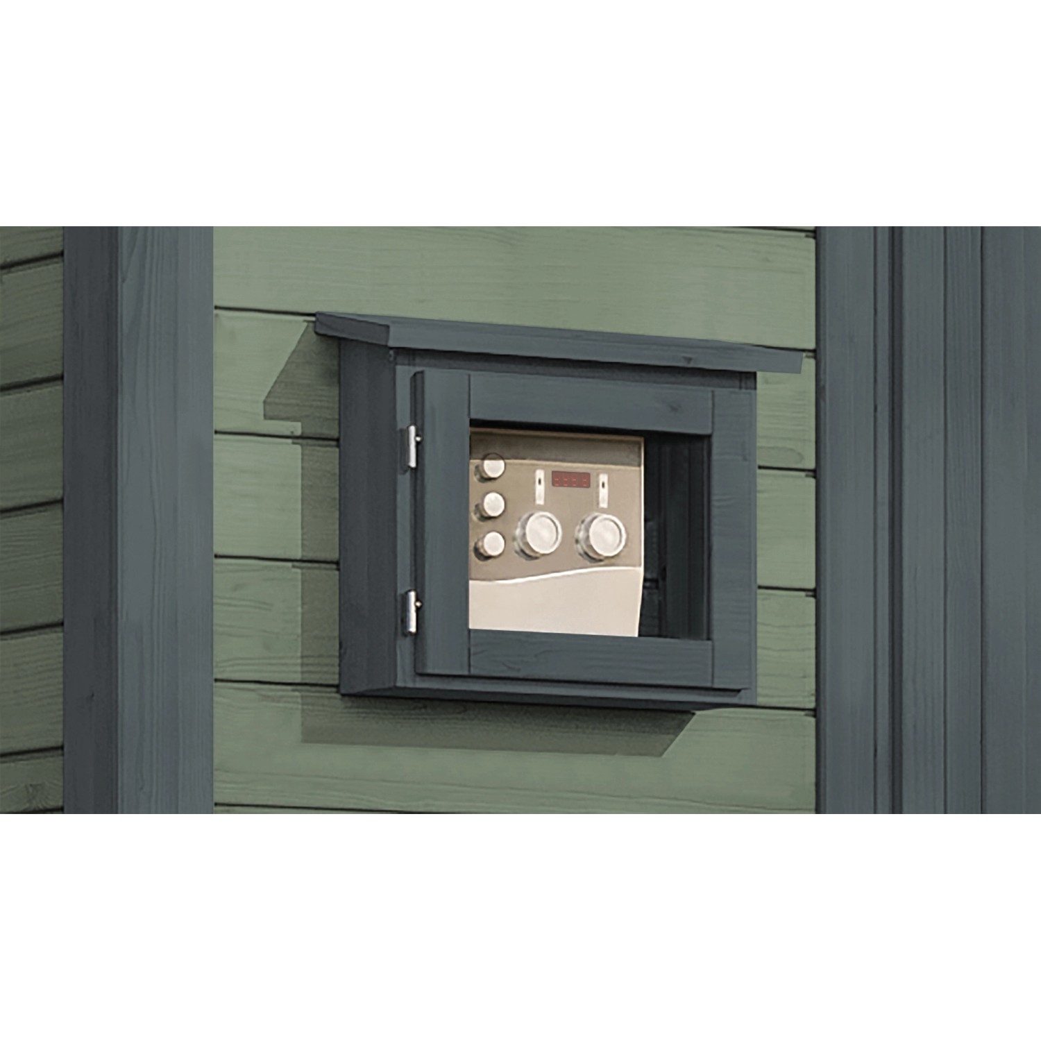 Weka Saunahaus Kaapi 4 Dampfbad-Ofen Graugrün_4