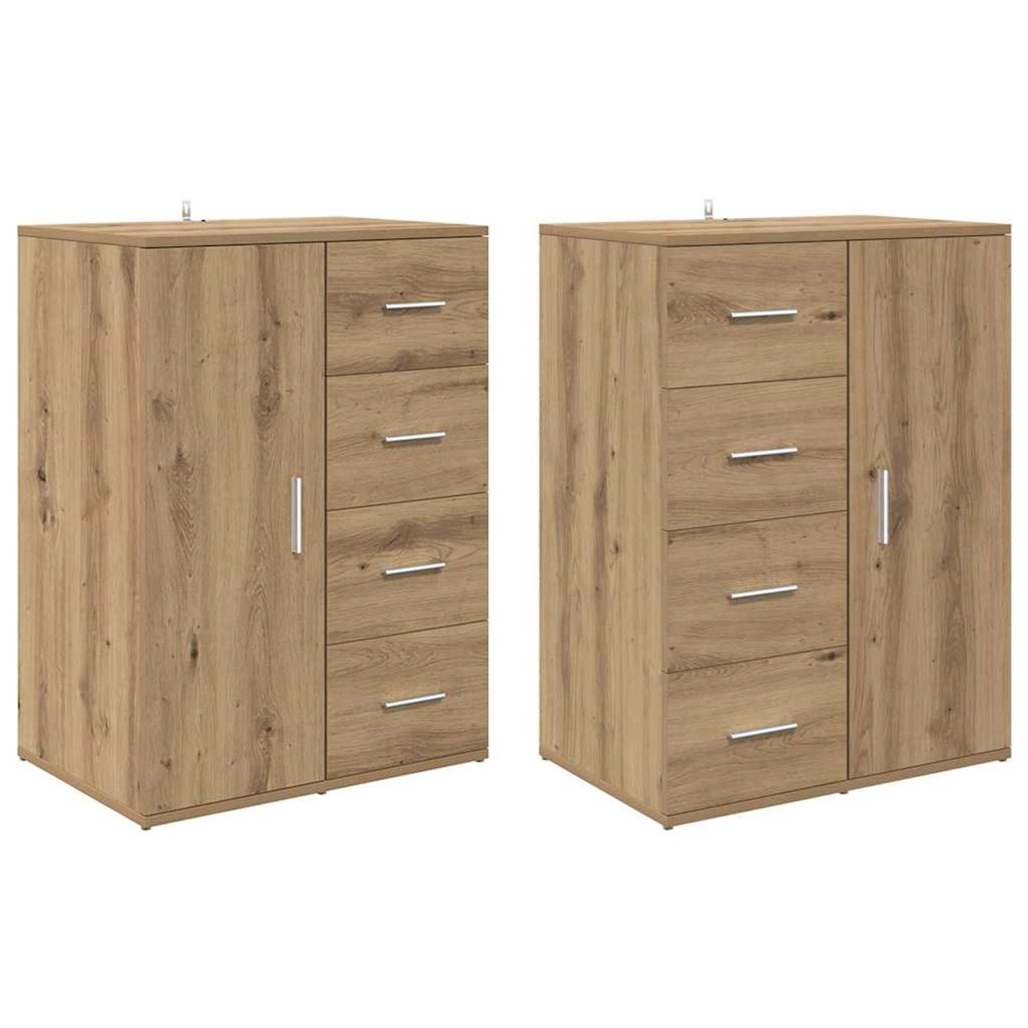 vidaXL Sideboards Corona 2 Stk Artisan-Eiche 59 x 39 x 80 cm 3402807 günstig online kaufen