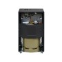 Firefix Gas-Heizofen 4200 Eco+ in Schwarz mit Gasflasche und Regler im Inneren.
