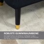 Detail der schwarzen Gummiholzbeine der HOMCOM Sitzbank mit goldenen Fußkappen auf Teppich. Stabil & bodenschonend.
