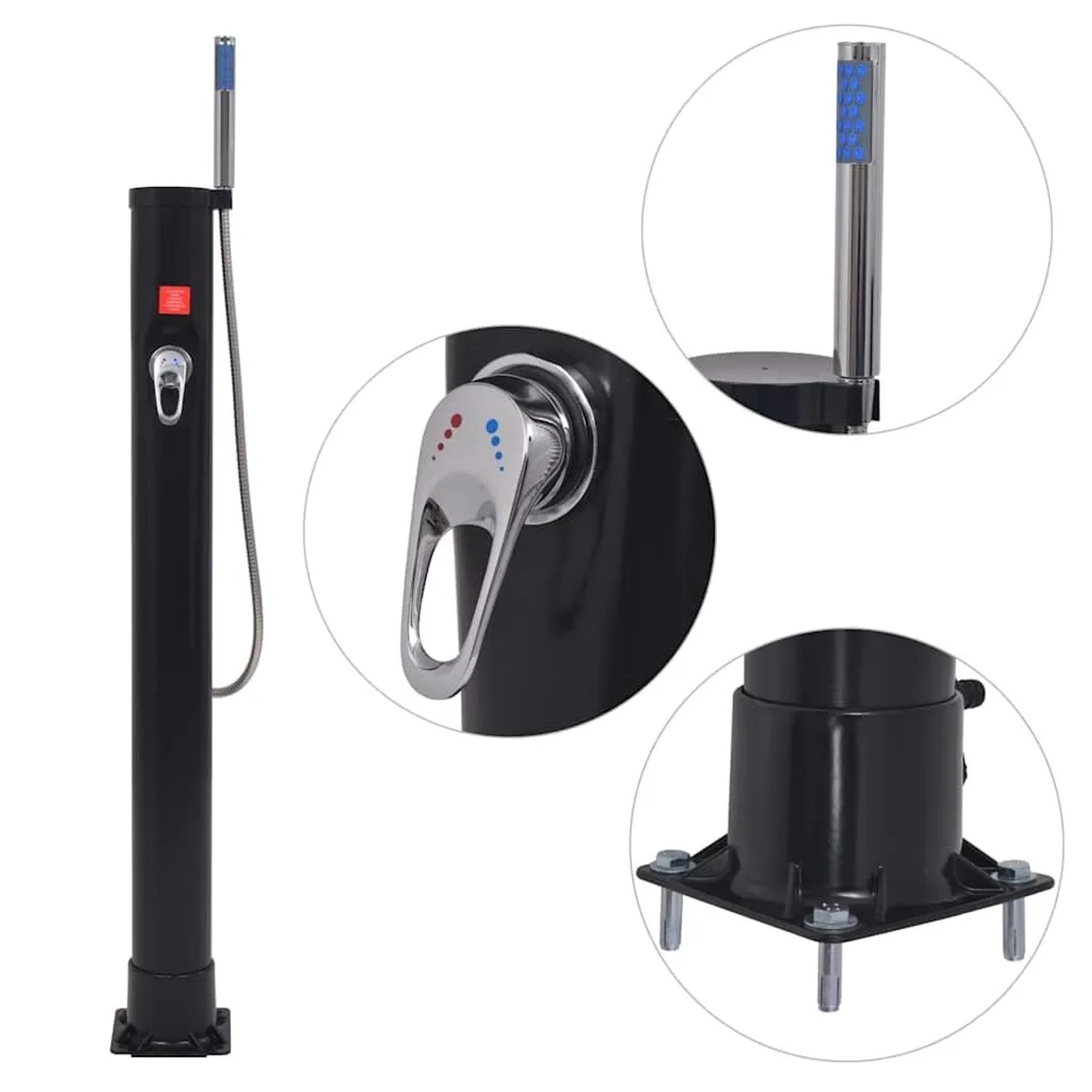 vidaXL Solardusche 8 L PVC Stahl 91231