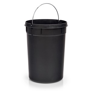 Schwarzer Zeller Treteimer aus Edelstahl, 12 Liter Fassungsvermögen.