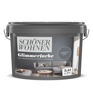 Eimer Schöner Wohnen Glimmerfarbe Stardust Grey, 2,5l, Effektfarbe für Innenräume.