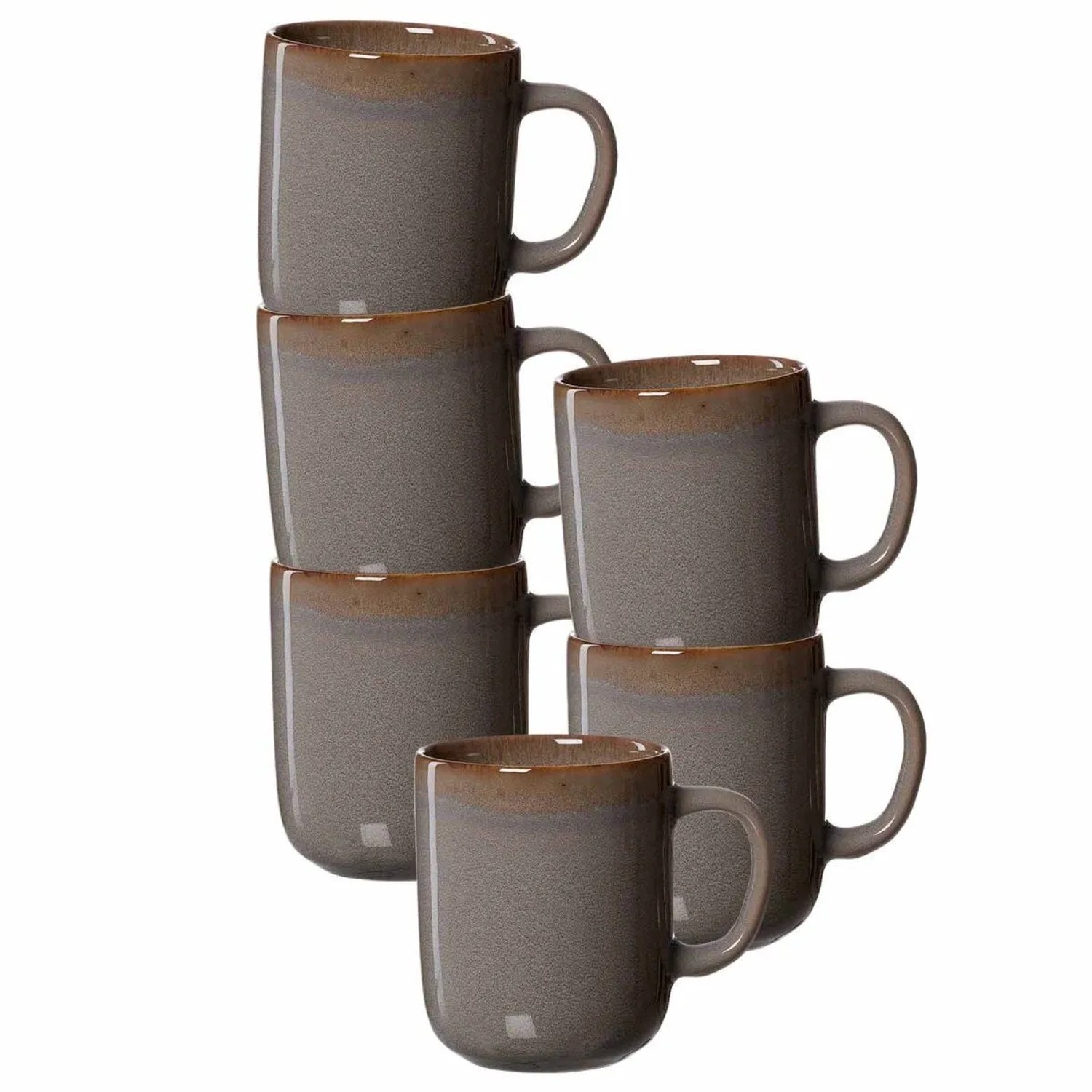 Ritzenhoff & Breker Malaga Henkelbecher 380 ml 6er Set Grau