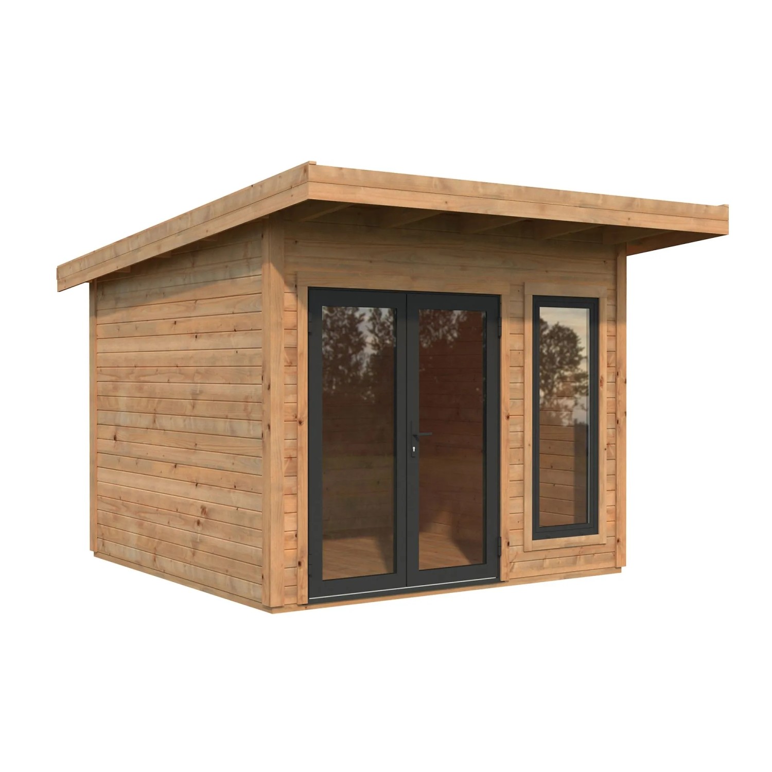 Palmako Holz-Gartenhaus Aurelia Pultdach Tauchgrundiert 296 cm x 300 cm 8,4 m²