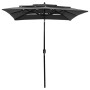 furnicato Balkonschirm, anthrazit, 2x2 m mit Aluminium-Mast. 3-lagiger Sonnenschutz für Terrasse und Garten.
