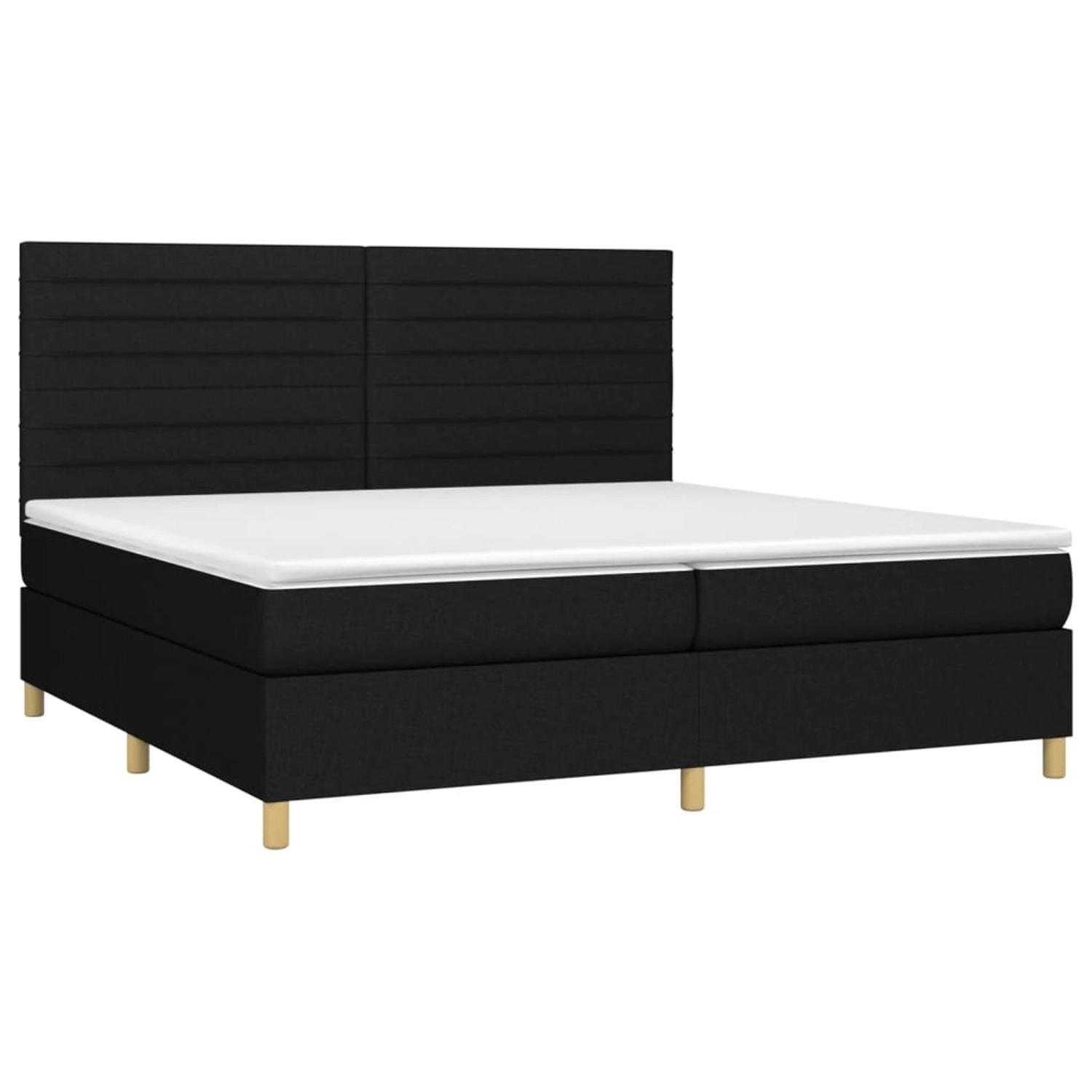 vidaXL Boxspringbett mit Matratze & LED Schwarz 200x200 cm Stoff 3135543 günstig online kaufen