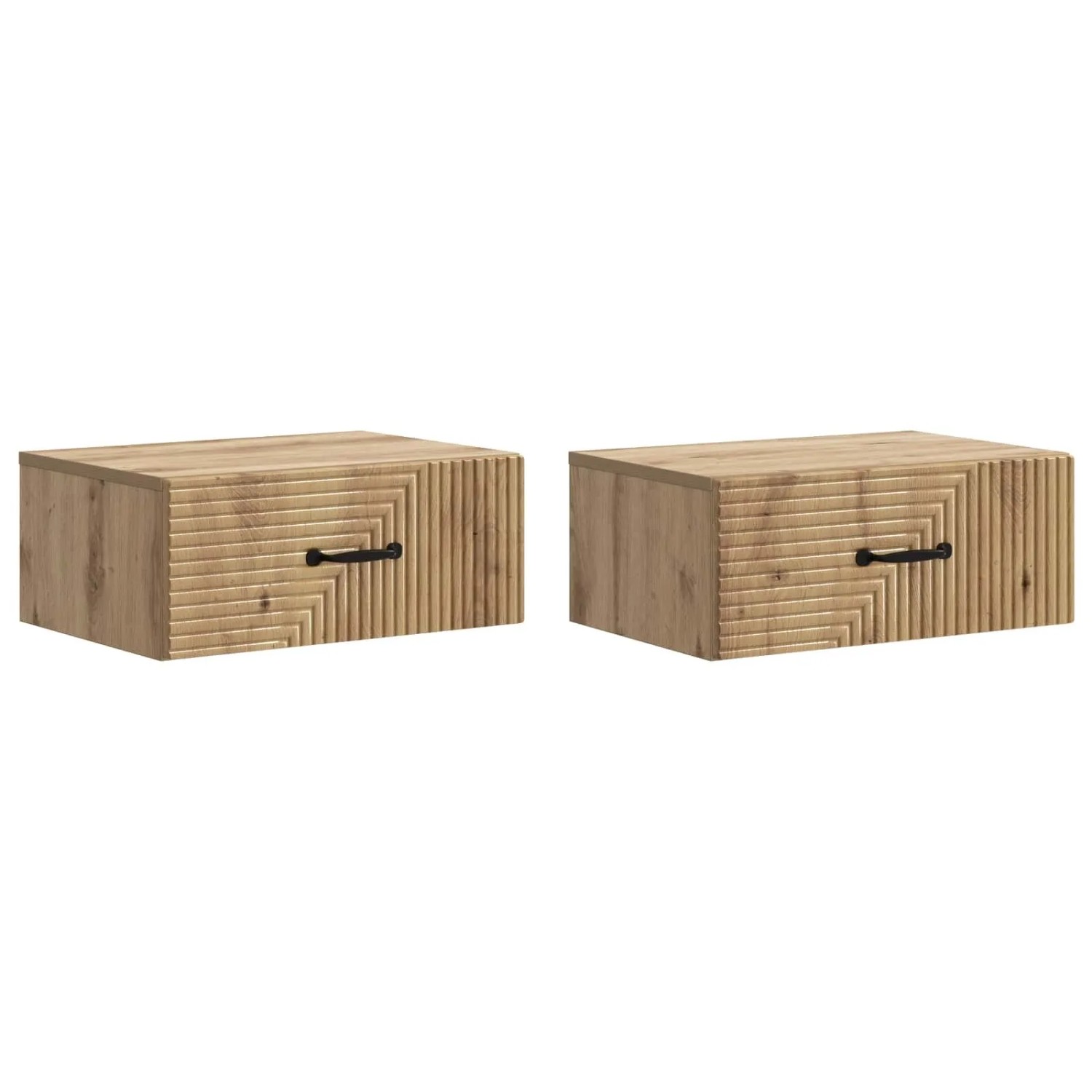 vidaXL Wandmontierter Nachttisch 2 Stk Artisan-Eiche 49 x 34,5 x 20 cm 898634