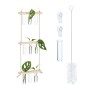 Relaxdays Pflanzen Vermehrungsstation Eichenholz Glas Natur Hängend 86 cm x 20 cm x 4,5 cm 360 g