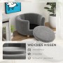 Graues PawHut Hundesofa aus Polyester mit Schaumstoff, 65x64x37cm. Gemütliche Hundecouch mit weichem Kissen.