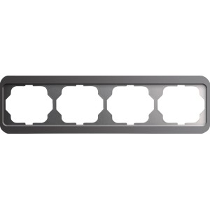 Busch-Jaeger Alpha Nea Abdeckrahmen, 4-fach, Platin, waagerecht.