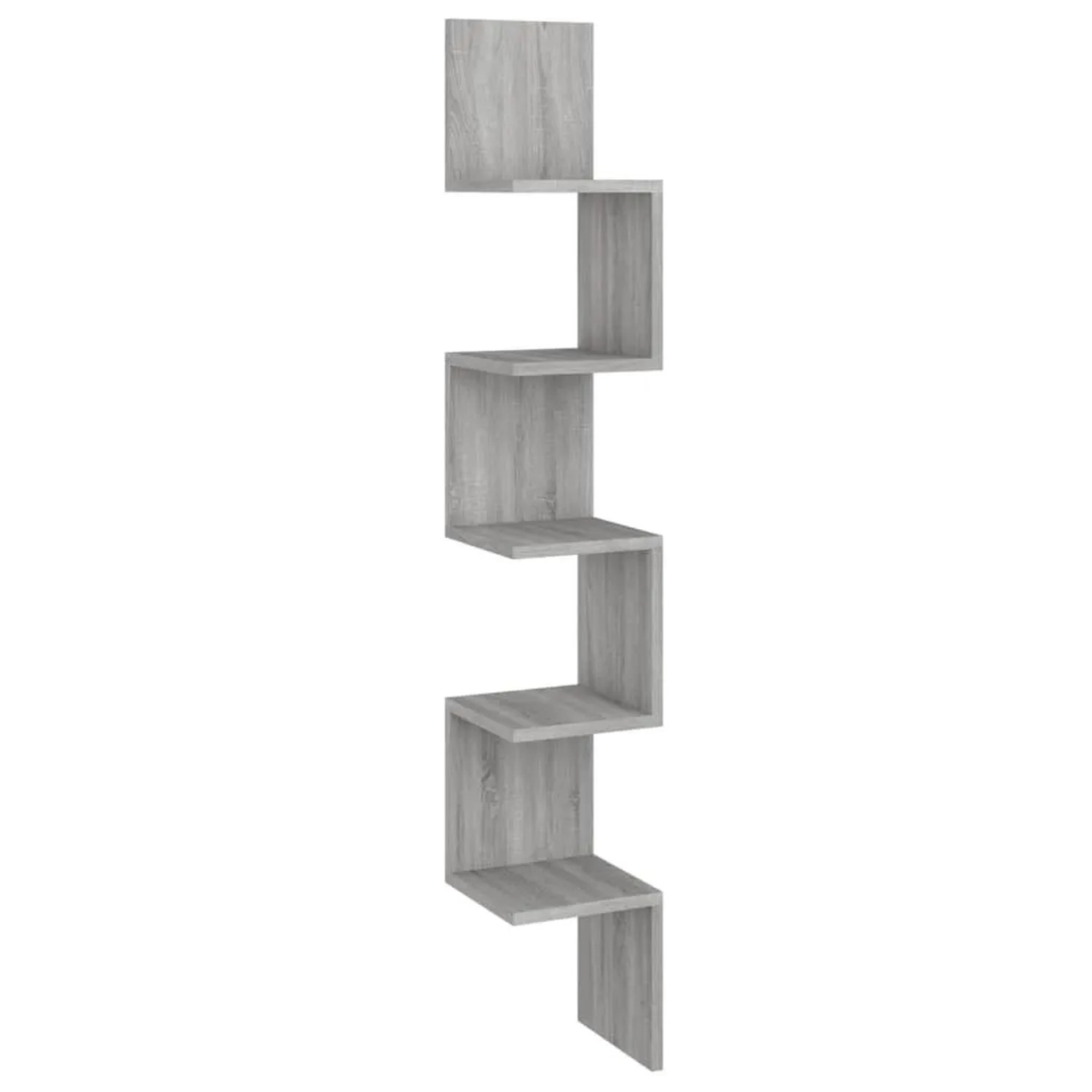 vidaXL Wand-Eckregal Grau Sonoma 20x20x127,5 cm Holzwerkstoff 815211