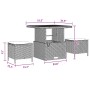 vidaXL Gartenmöbel Set, 11-teilig, schwarz, Poly Rattan, mit Tisch und Hockern, inklusive Stauraum.