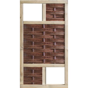 T & J Weidengeflechtzaun Labo-3D mit Fenster, 94x180cm, als Sichtschutz für den Garten.