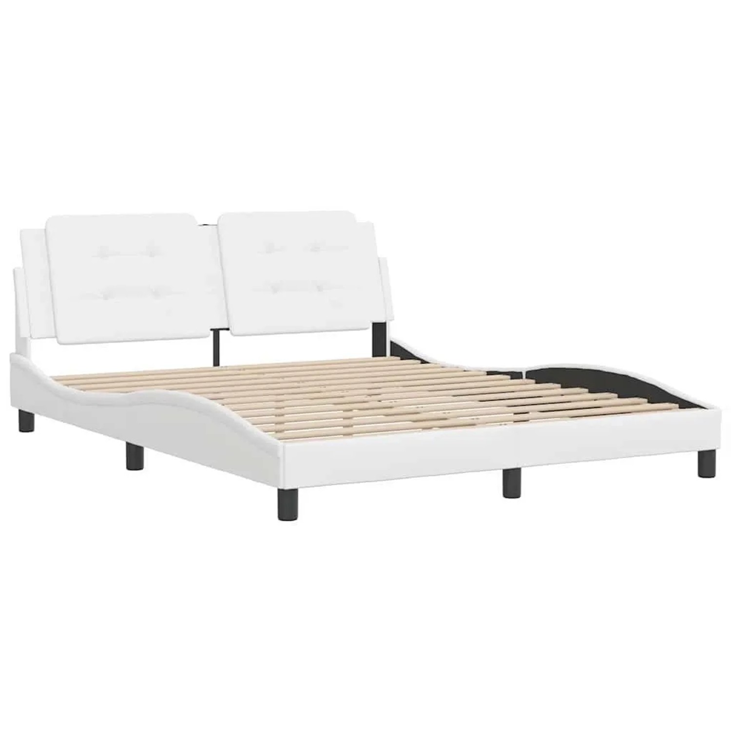 vidaXL Bettgestell ohne Matratze Zadar Weiß 160x200 cm Kunstleder 3208192