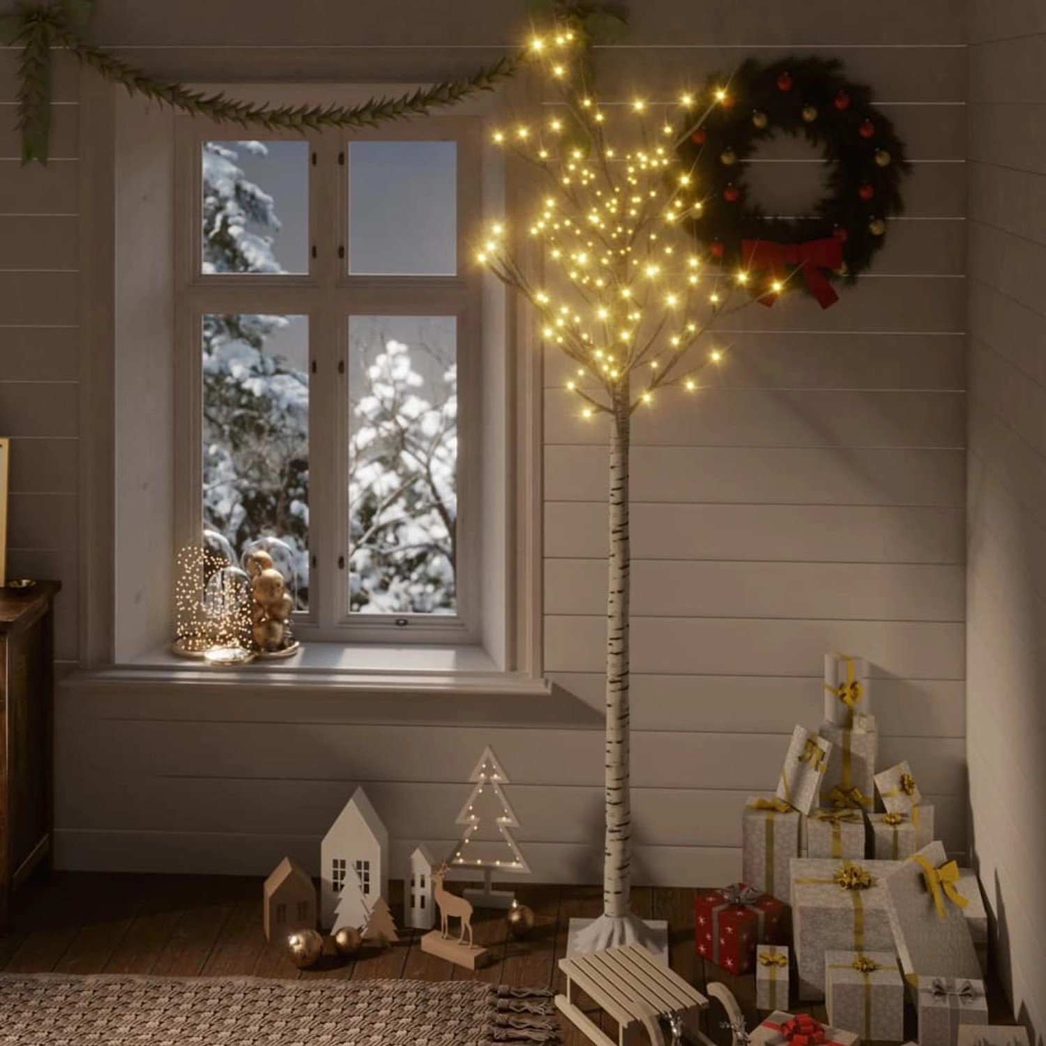 vidaXL Weihnachtsbaum 180 LEDS 1,8m Warmweiß Weide Indoor Outdoor_4
