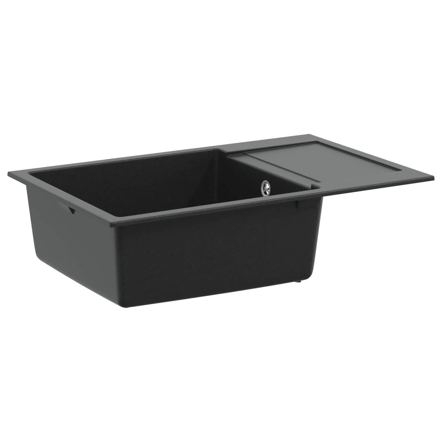 vidaXL Waschbecken Schwarz 780 x 500 mm 80% Quarz und 20% Harz 42028400
