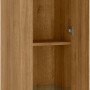 Fackelmann Bad-Hochschrank Natura Asteiche, 166,5x38x32cm, mit offenen Türen und Glasböden.