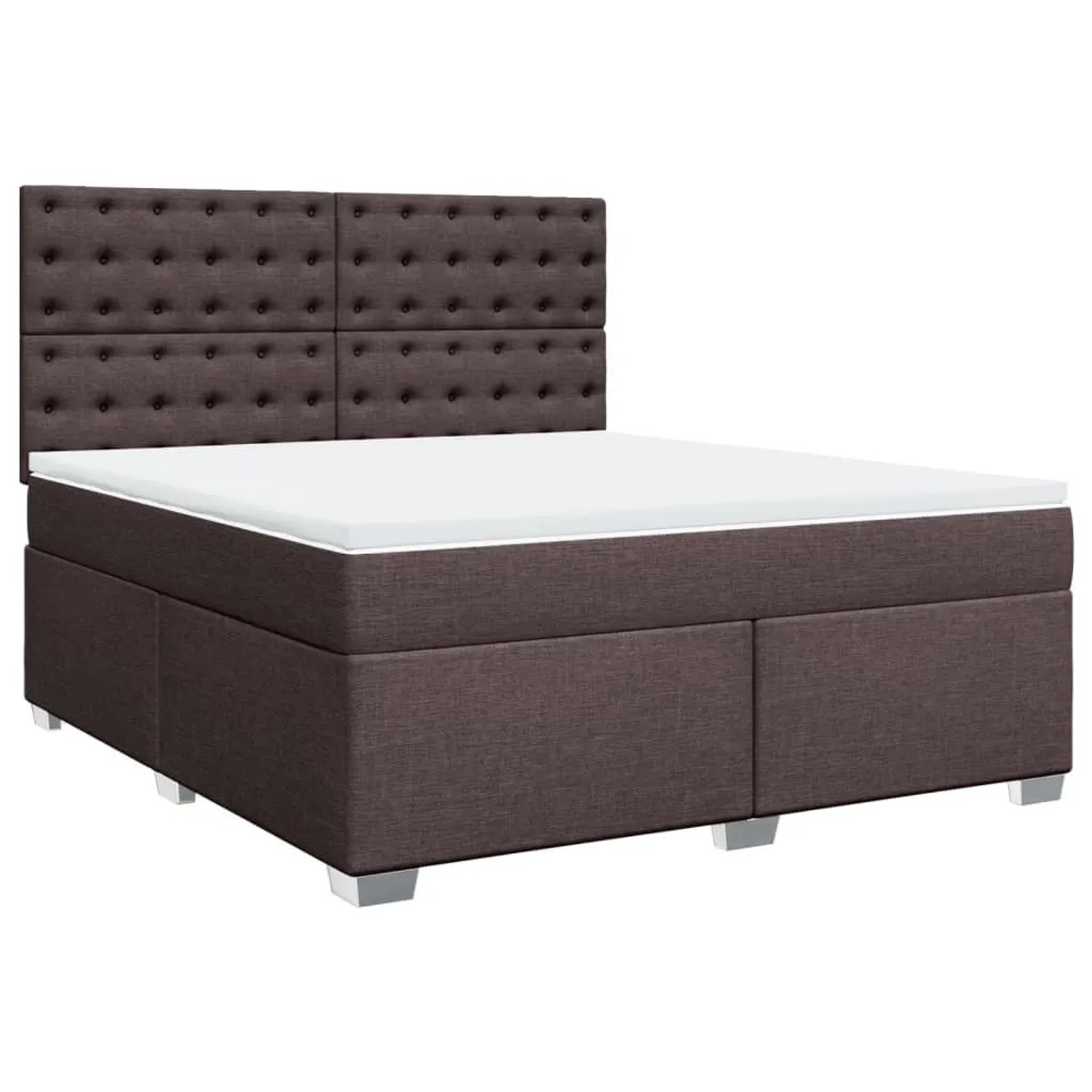 vidaXL Boxspringbett mit Matratze Dunkelbraun 180x200 cm Stoff 3292884