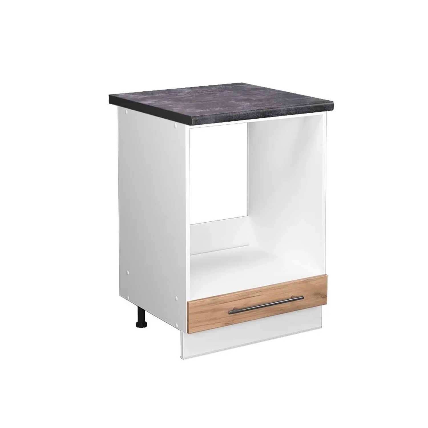 Vicco Herdumbauschrank Fame-Line Goldkraft Eiche Weiß 60 cm AP Anthrazit