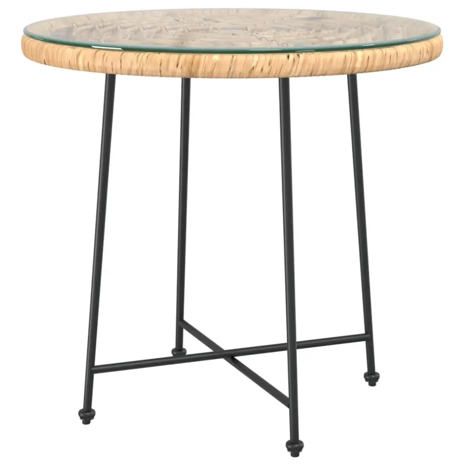 vidaXL Esstisch Ø80 cm Hartglas und Stahl 319436