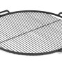 Schwarzer CookKing Grillrost aus Stahl mit 4 Griffen für 80 cm Feuerschalen.